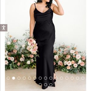 Maternity black satin gown. Worn once!